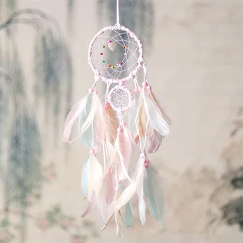 

Home Wall Hanging Decoration Creative Pink Girls Room Decor Dreamcatcher Handmade Crafts for Student Kids Birthday Gifts
