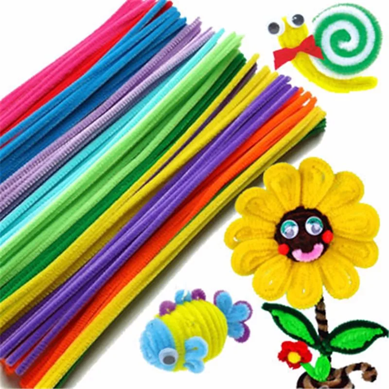 

100Pcs/set Educational Toys Montessori Materials Chenille Children Sticks Puzzle Craft Colorful Pipe Twist Rod Handmade DIY Toys