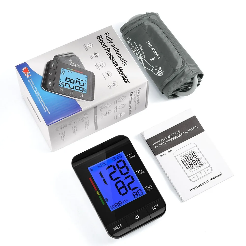 

Medical Arm Blood Pressure Monitor Cuff With Digital Display Home Health Care Automatic Measure Heart Beat Meter Machine