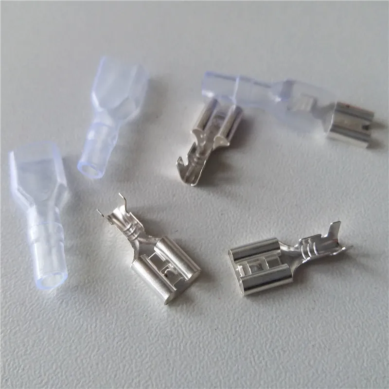 

200pcs 6.3 plug spring sheath +6.3 plug spring suitable for feet wide, 6.3MM insert spring is silver plated copper parts