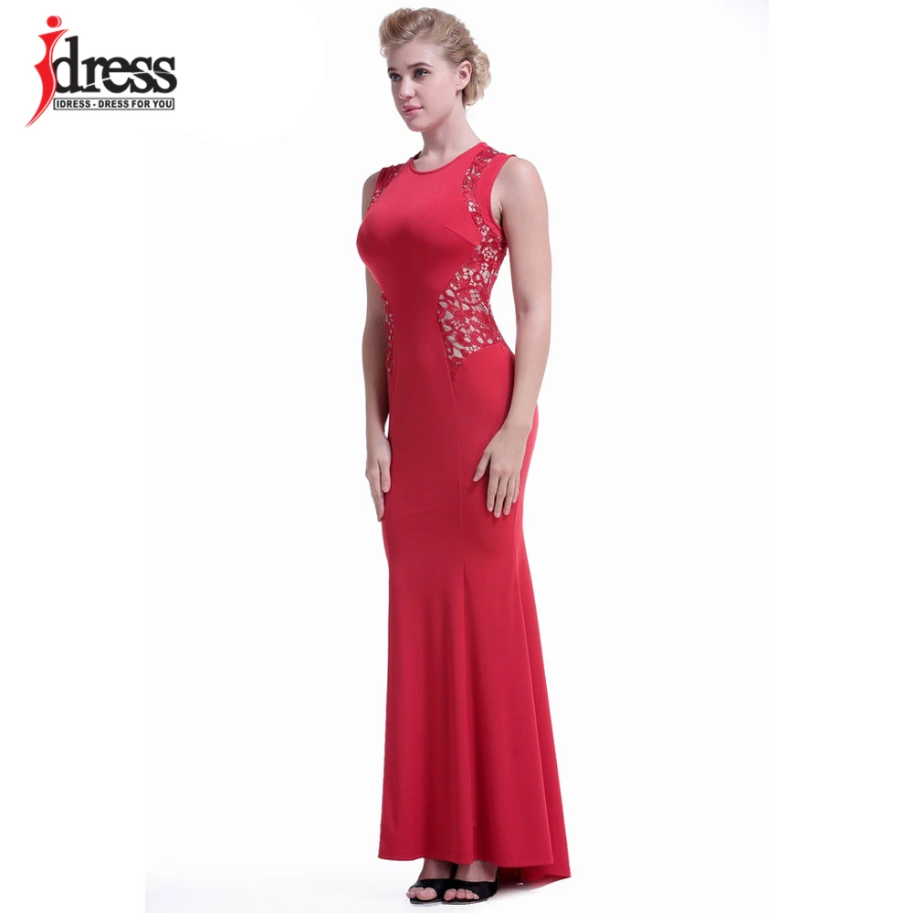 IDress Summer Women Lace Embroidery Patchwork Mermaid Dress Elegant Party Formal Gowns Maxi Long Dress Vestidos de Festa Longo  (7)