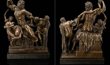 

Art Deco Sculpture The Laocoon and his Sons Nude Man With Snake Bronze Statue
