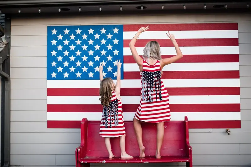 

Mother And Daughter American Flag Dress Baby Girls Tassel Dresses Kids And Parents Summer Sun Dresses Family Matching Outfits