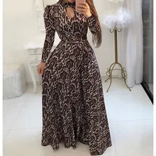 S-5XL размера плюс длинное платье Для женщин Цветочный принт вечерние платье и развевающейся юбкой Bodycon Платье Осень Наряды Бохо 11 видов стилей