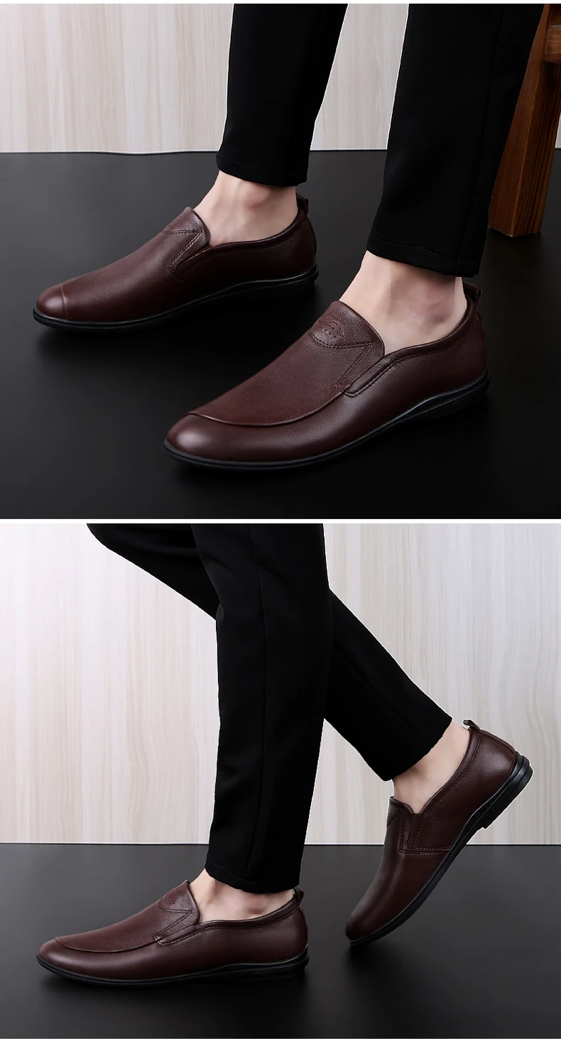 Genuine Leather Men Casual Shoes Luxury Brand Italian real leather Mens Loafers Breathable Driving Shoes Slip On Comfy Moccasins