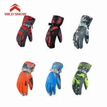 Дикие зимние лыжные перчатки водонепроницаемые теплые женские мужские перчатки Сноуборд Снегоход Мотоцикл Спорт на открытом воздухе перчатки 6 цветов