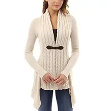 Новинка, Yfashion, женский кардиган с v-образным вырезом, длинный рукав, вязаный свитер, куртка, Топ для девушек, лучшее качество