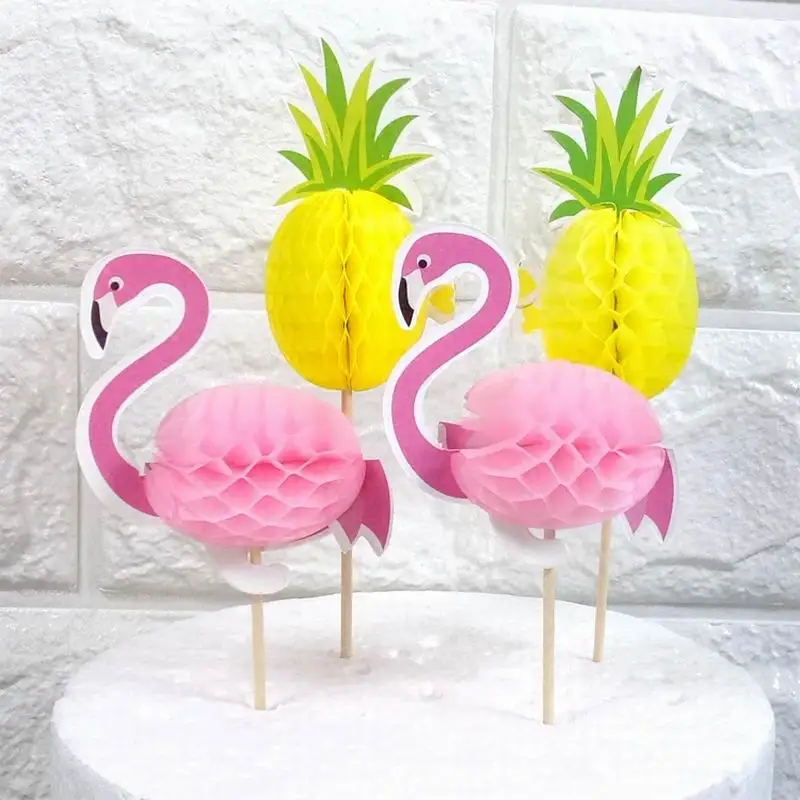4 шт. Фламинго кекс Toppers DIY топперы для тортов Picks Pinapple Topper свадебное украшение день