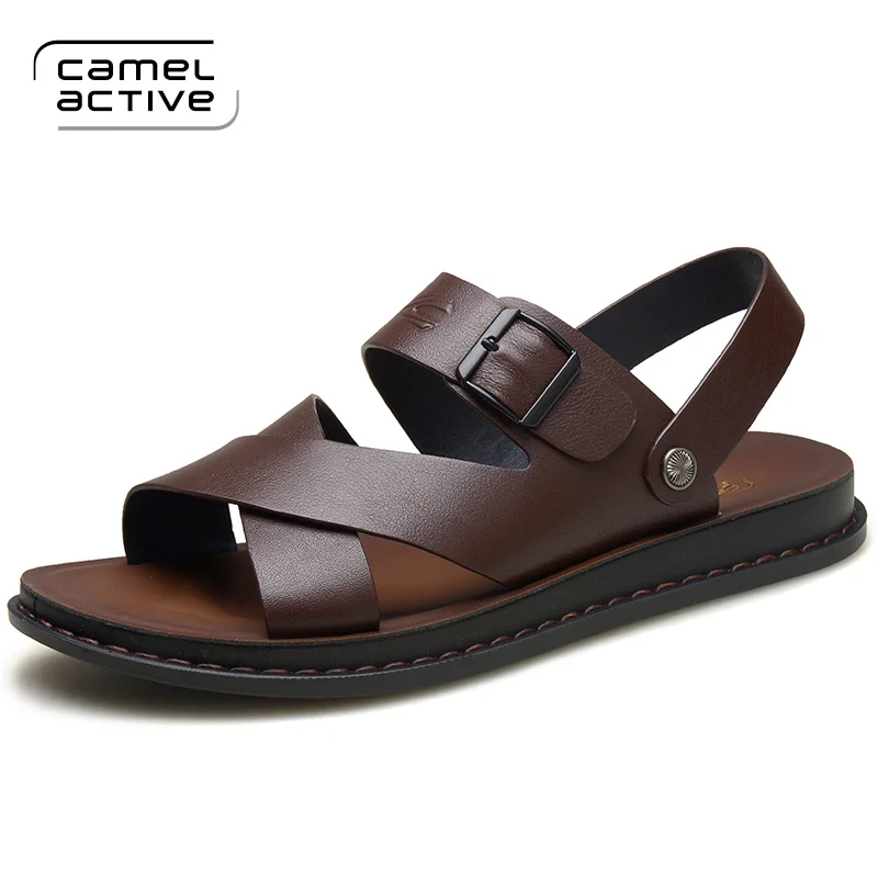 Chaussures De En Hommes Mode Confortable marron Plage 3730 Active Marque Sangle Loisirs Boucle Noir Cuir Camel Sandales Véritable RSqxWHwxUO