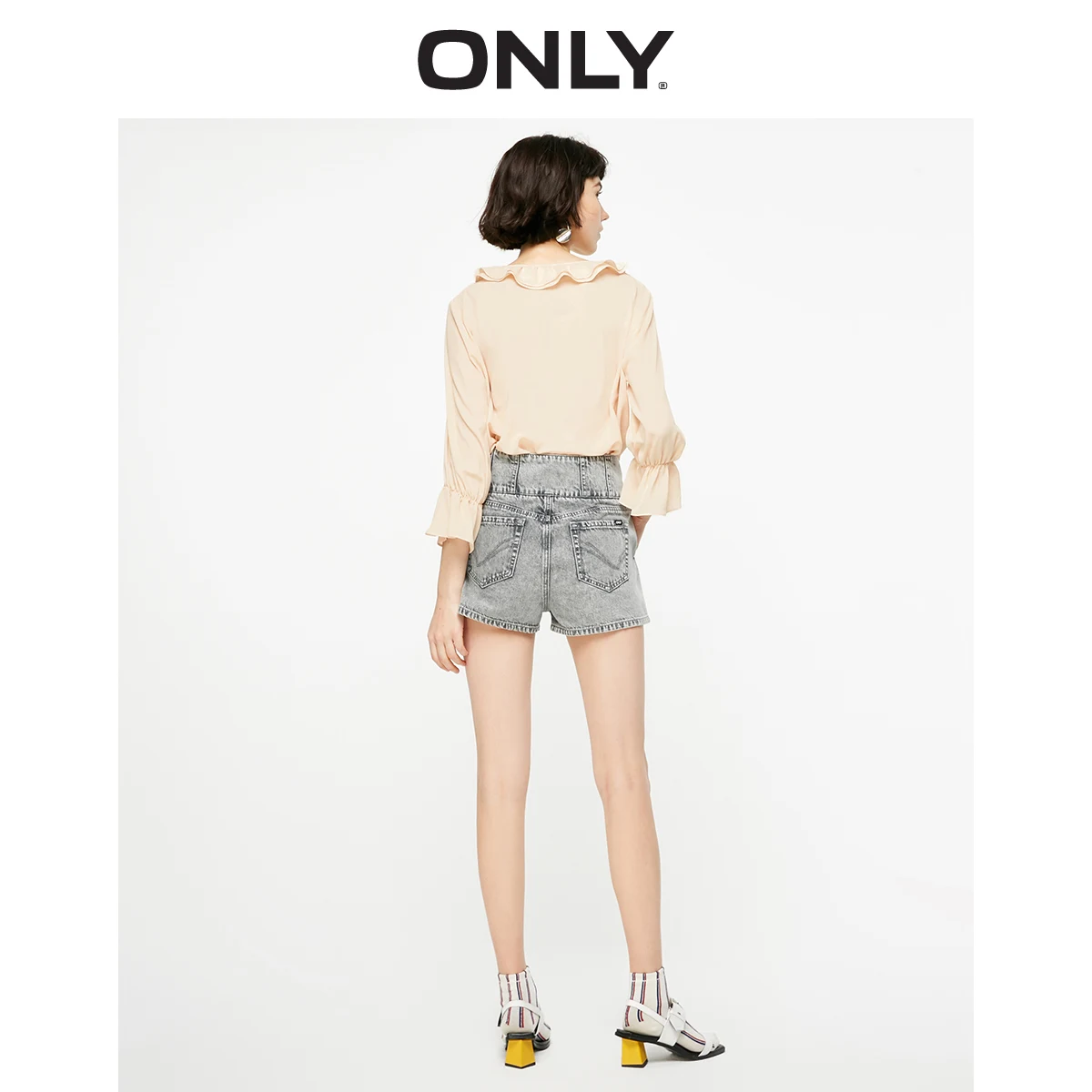 فقط 2019 الربيع الصيف جديد المرأة فضفاض صالح دمية طوق الشيفون قميص | 119131513