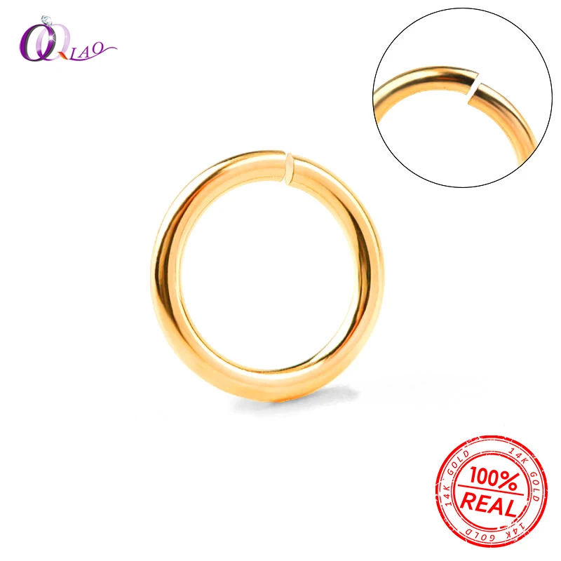 

10pcs 0.5/0.64/0.76/0.81mm 14K gold filled open jump rings 14K gold Split Ring For Making Keychains & Bracelet Jewelry Findings