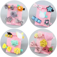 Распродажа, высокое качество, 5 шт./компл., детская Милая мультяшная заколка для волос с бантами, для маленьких девочек, шпилька аксессуары