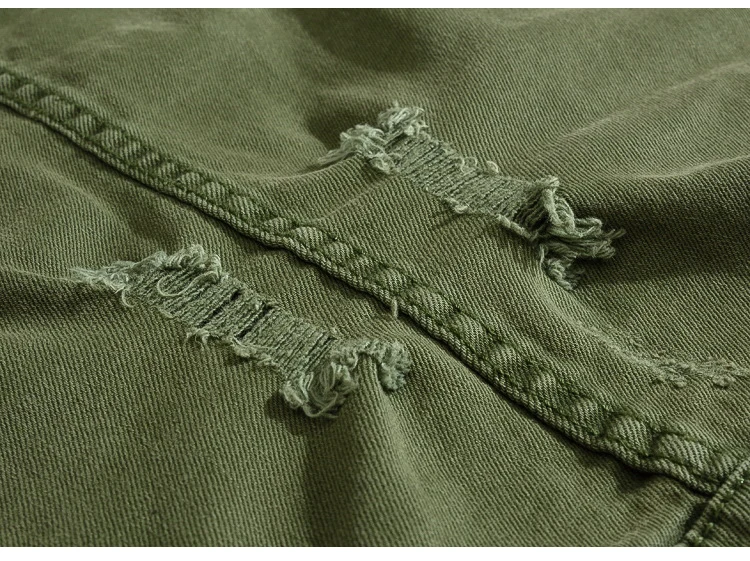 Sokotoo мужской армейский зеленый тонкий джинсовый жилет slim fit стрейч джинсовый жилет бахрома без рукавов рваные майки