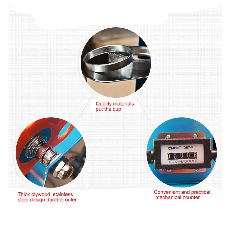  1pcs ET-D9 220V Plastic Cup Sealing Machine Milk tea sealing machinestandard cup dia:7.0cm-9.5cm Wi