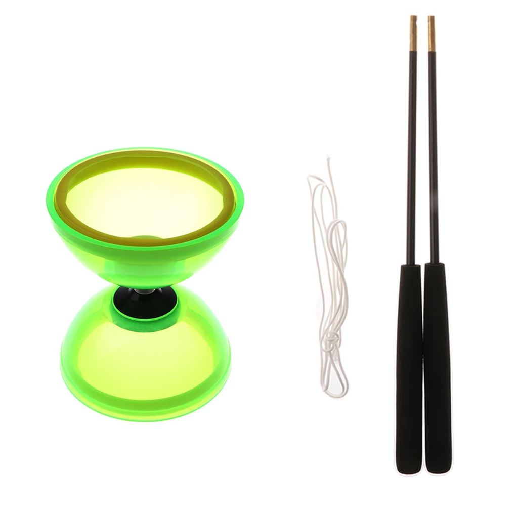 2 SET Professional 1-Bearing 5-inch Chinese Yoyo Diabolo Toy with Aluminum Sticks