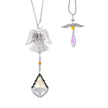 H& D набор из 2 предметов, Хрустальный Ангел-хранитель, защита от солнца, набор шармов для автомобиля, зеркало заднего вида, радуга, коллекция, домашний декор(желтый