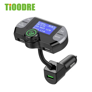 

TiOODRE Wireless FM Transmitter Car MP3 Player Bluetooth 4.2 Car Modulator LCD Display Frequency Dual USB Charger LCD TF Card