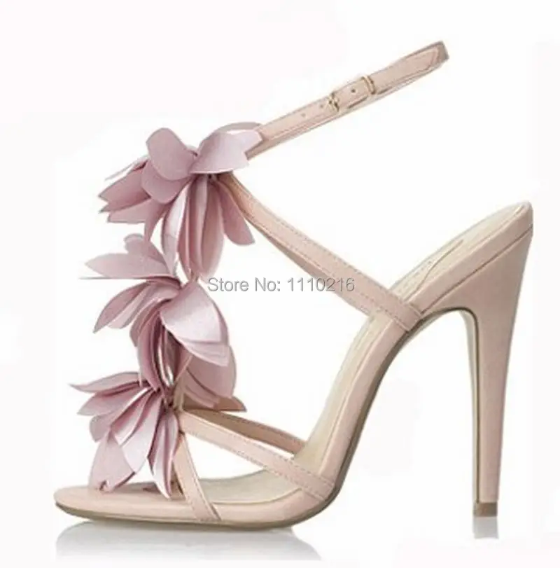 Лидер продаж женские сандалии-гладиаторы на высоком каблуке большого размера 35-43 женские богемные свадебные туфли с розовыми цветочками элегантные женские босоножки