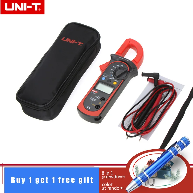 Chave de Fenda 600a com 8 em 1 Uni-t Digital Braçadeira Medidor Multímetro Tensão Ampere Ohm Tester Corrente ac Ut202a Lcd