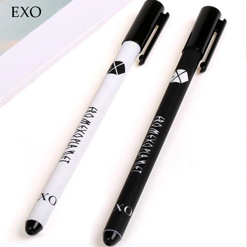 36 шт./партия EXO гелевые ручки для письма милые 0,38 мм черные чернила Ручка для подписи для студента детские канцтовары подарок, школьные принадлежности escolar