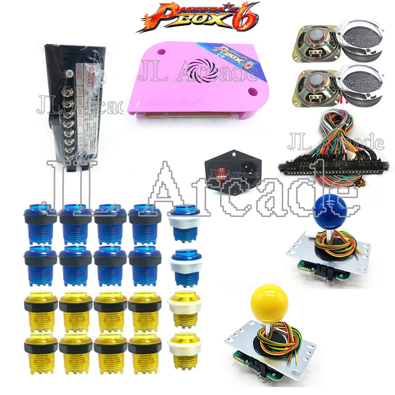 

DIY Original Pandora Box 6 kit with 1300 in 1 PCB Jamma cable power supply joystick LED button for Arcade Game Machine Cabinet