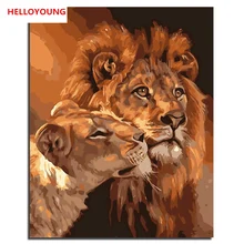 YH148 DIY Ручная роспись маслом Король Лев цифровая картина маслом Цифры Картины маслом китайские Скручивающиеся Картины домашний декор