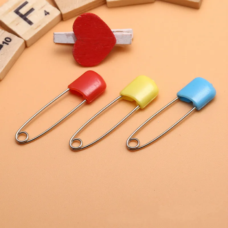 50PCS wholesale candy colored plastic baby safety pins clothes Apparel