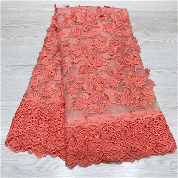 

2019 Latest High Quality Tulle Beaded African Lace Fabric Stones Embroidered French Nigerian Lace Fabrics Material
