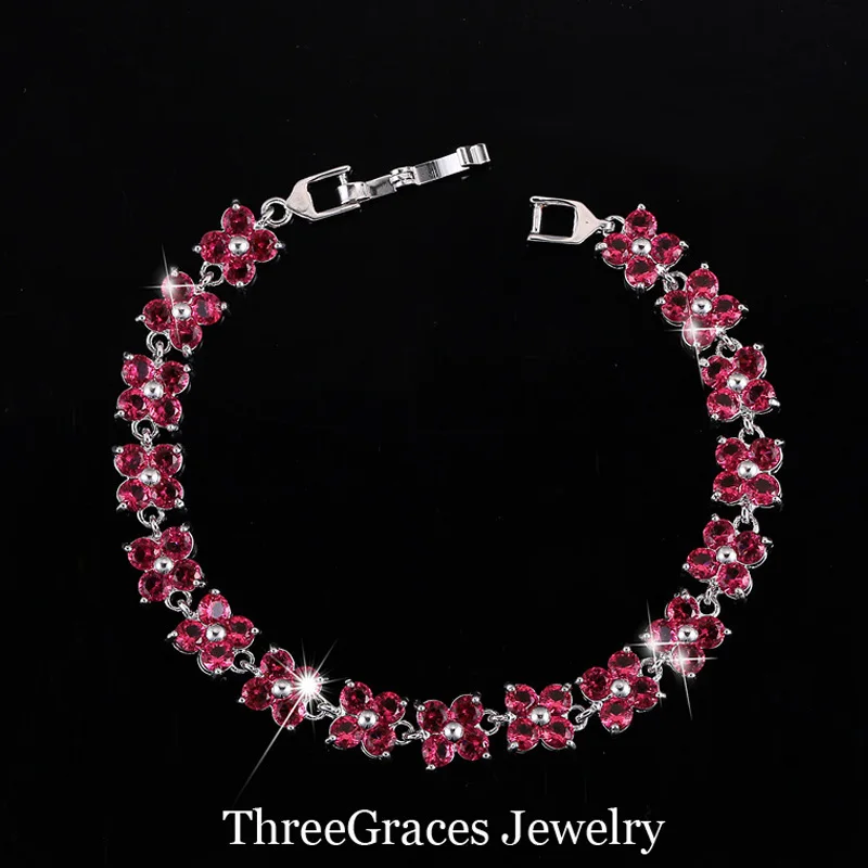 ThreeGraces, модный бренд CC, ювелирное изделие, Элегантный Королевский Синий CZ Кристалл, браслет и браслеты для женщин, на каждый день BR021