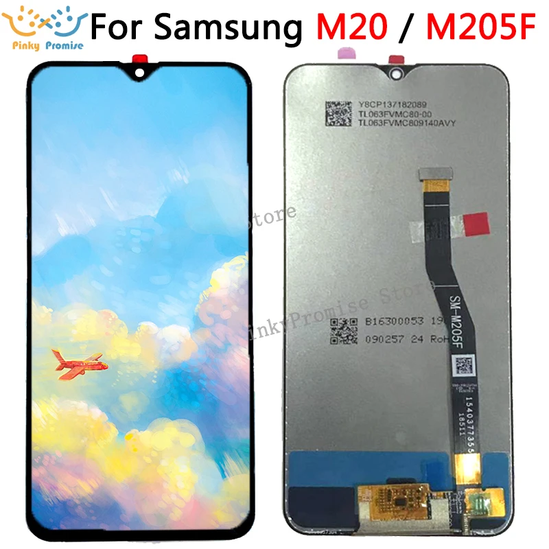 ЖК дисплей 6 3 ''для SAMSUNG Galaxy M20 2019 SM M205 M205F сенсорный экран дигитайзер в сборе