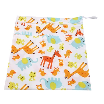 

Baby Diaper Bags Printed Double Zippered Wet/Dry Bag Waterproof Wet Cloth Diaper Backpack Reusable Diaper Cover