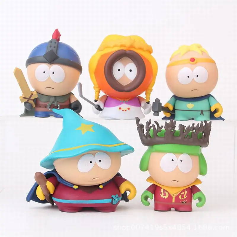 

5Pcs/Set Anime 6cm The Stick of Truth Stan Kyle Kenny Cartman PVC Action Figure Collectible Model Toys for Children Gifts