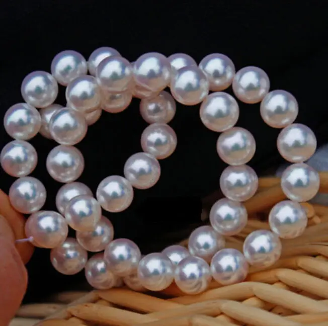 

HOT## Wholesale > natural kingly AAA 10-11MM Akoya white pearl necklace 18inch