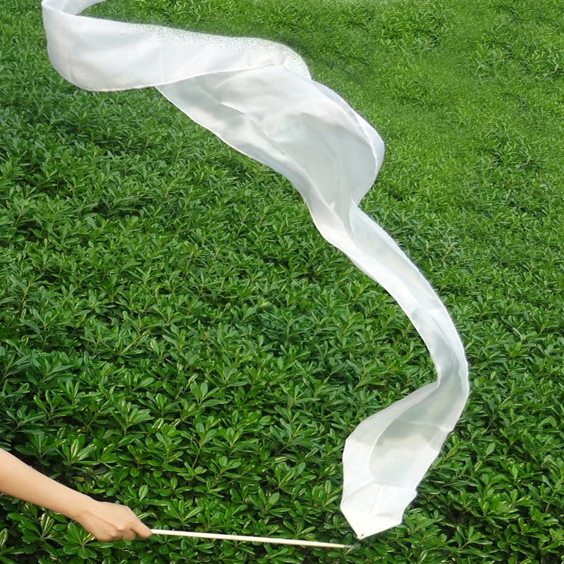 

plain white, 1 piece 2.5m*0.3m(97"*12") dance/worship streamer, real silk!