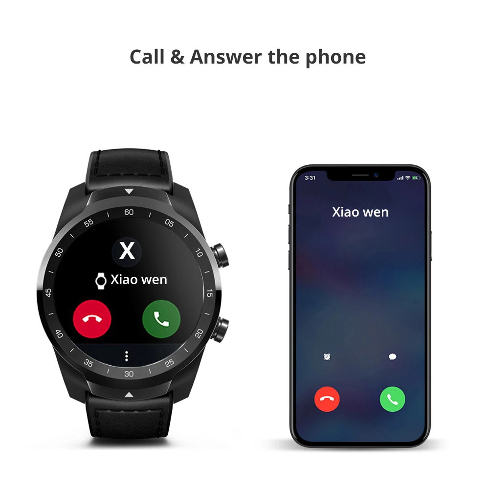 Смарт часы Ticwatch Pro Bluetooth IP68 многослойный дисплей Поддержка NFC платежей/Google Assistant