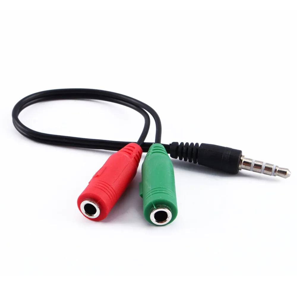 

3.5mm Stereo Headphone Microphone Audio Y Splitter Cable Adapter Plug Jack Cord