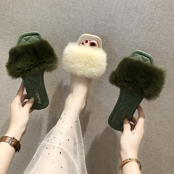 

Mesh red slippers Ms. 2019 spring and summer new Korean women of the fashion wear lazy hair Mao drag flat word drag shoes women
