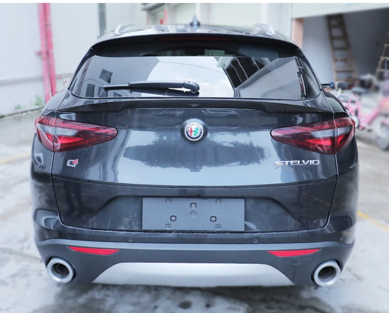 Для Alfa Romeo Stelvio спойлер из углеродного волокна задний спойлер багажника черный отделка Quadrifoglio Verde