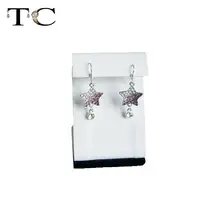 Дисплей продвижение ювелирных изделий малых серьги Мольберт белый с черным основанием Серьги держатель