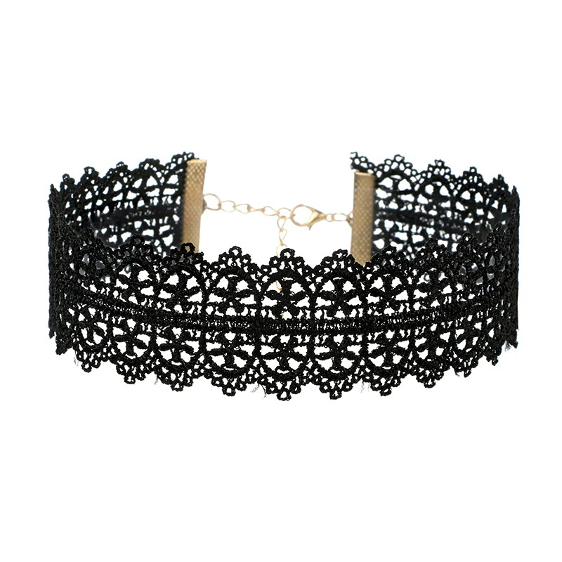 Tocona Gothic Wide Flower Black Lace Chokers Necklaces for Women Fashion Punk Gothic Choker Sweet Vintage Collares Necklace - Image 2