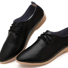 Женская обувь; сезон весна-осень; Туфли-оксфорды; обувь из натуральной кожи на плоской подошве; женские лоферы с круглым носком; обувь для студентов