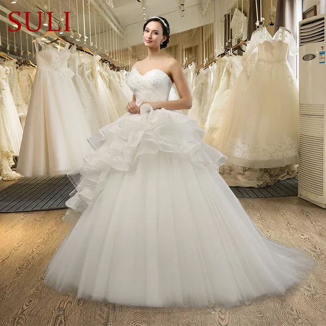 Aliexpress Sl 038 New Arrival Tulle Beaded Lace Liques Sl 038 New Arrival Tulle Beaded Lace Liques Ball Gown Wedding Dress