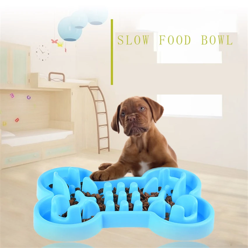 Pet Dog Bowl Healthy Soft rubber Slow Food Feeder Anti Choke