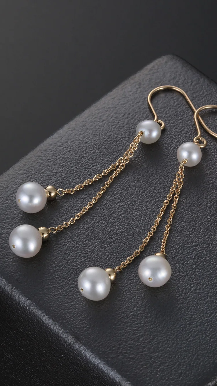 Нимфа роскошные длинные жемчужные серьги кисточкой Fine Jewelry Мода для Для женщин вечерние модные Обручение Церемония подарок E311