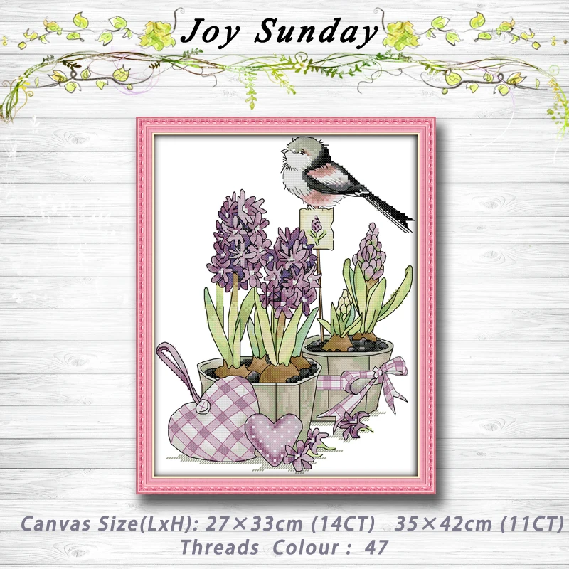 

A bird on a flowerpot Patterns 14CT 11CT Counted Cross Stitch Sets embroidery set Needlework kit chinese cross stitch Home decor