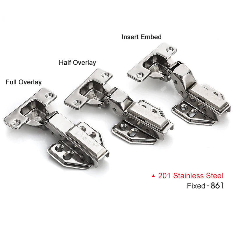 4pcs Hinge 201 Stainless Steel Cabinet Hinges Kitchen Cabinets