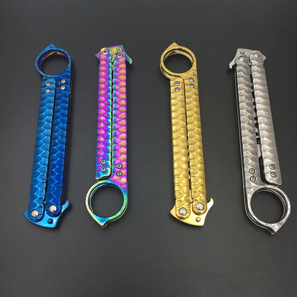 Многоцветный из нержавеющей стали balisong нож бабочка игрушки нож практика бабочка Обучение Тренер подарок игрушки для взрослых для детей