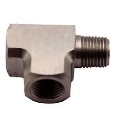 Адаптер из мягкой стали, Т-образный фитинг 1/" BSPT для датчика давления воздуха, масла и воды