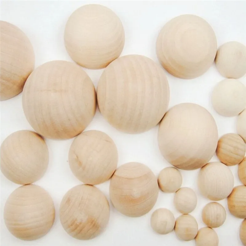 Натуральные безопасные полусферические деревянные бусины из натурального дерева наклейка в виде шара/пластырь для детские игрушки «сделай сам» деревянные бусины разных размеров