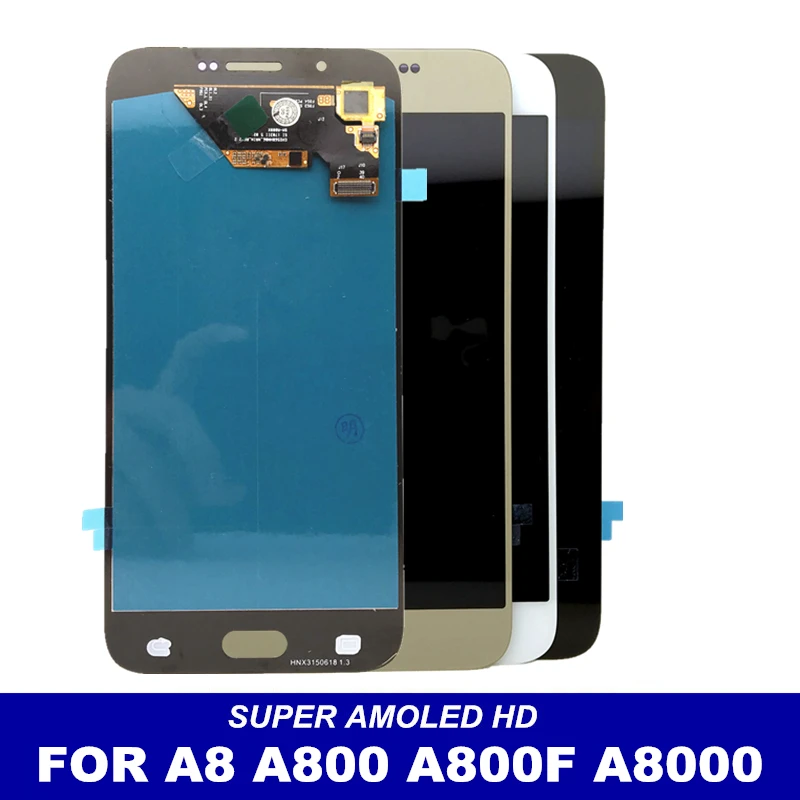 

Tested High Quality LCD For Samsung Galaxy A8 A800 A8000 A800F AMOLED LCDs Display Touch Screen Digitizer Assembly Replacement
